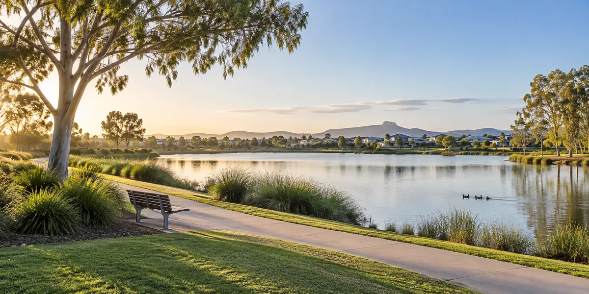 Parkland and lake in the North Lakes area